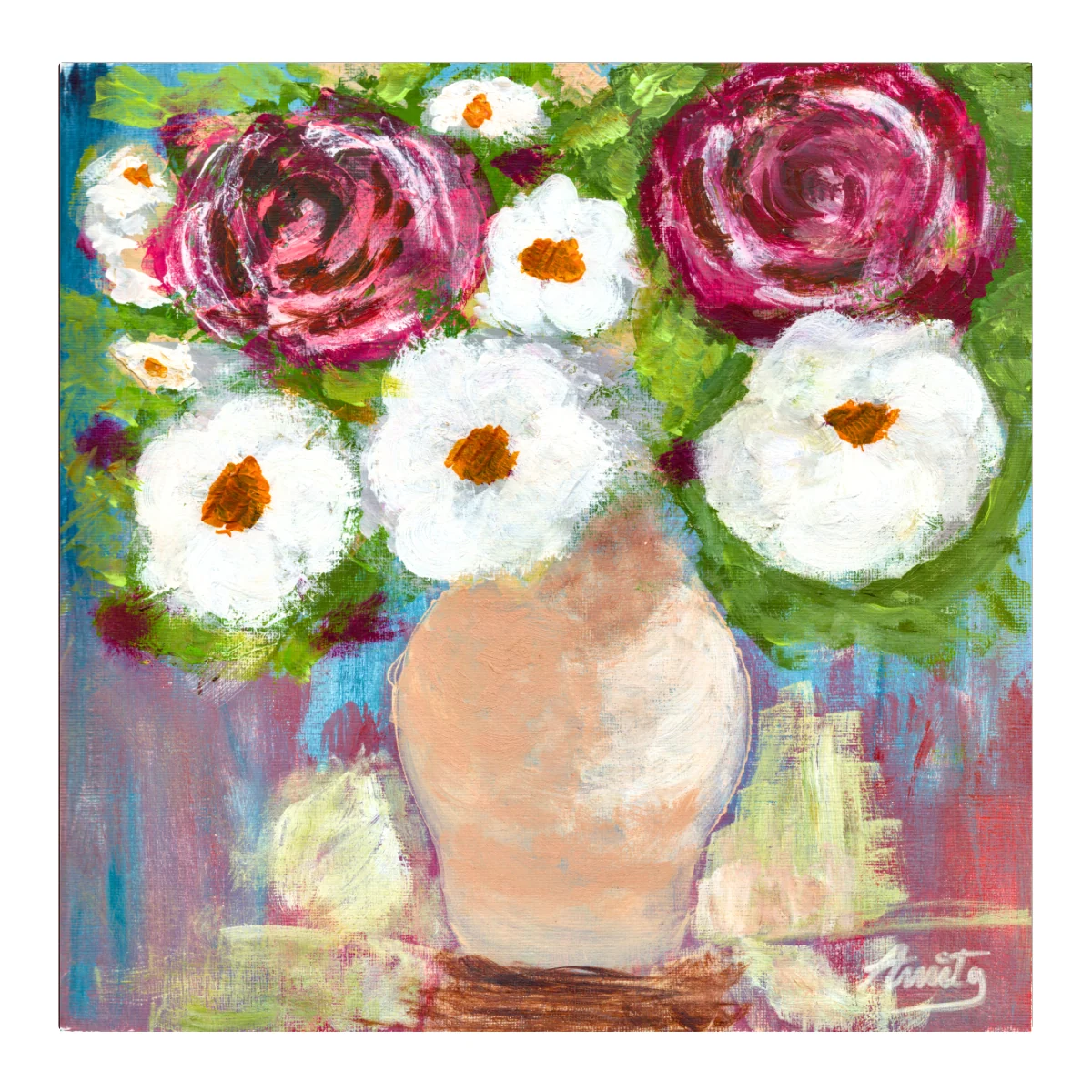 Red & White Flowers artwork