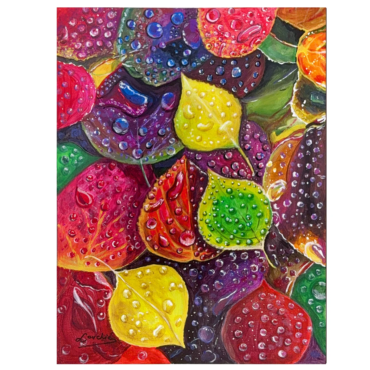 Raindrops on Leaves artwork