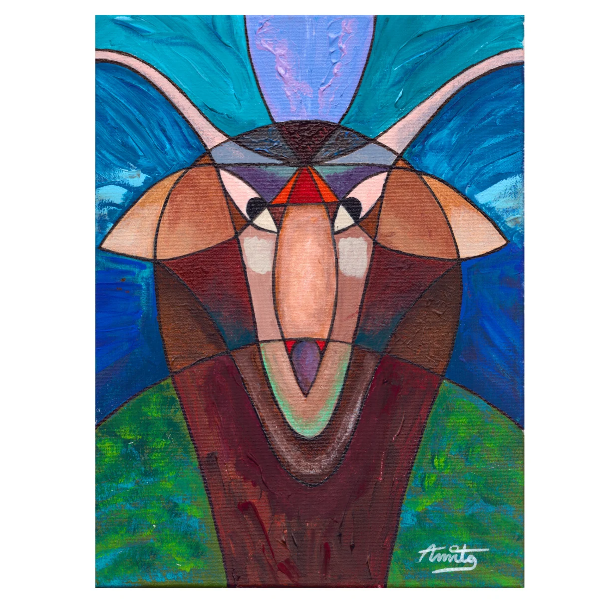 Texas Longhorn Cow artwork