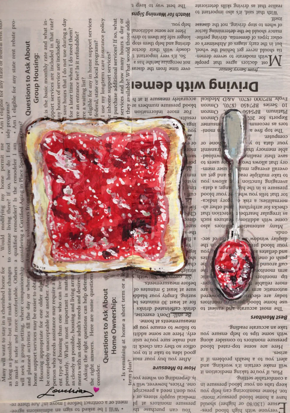 Toast with Strawberry Jam — owner-supplied original artwork