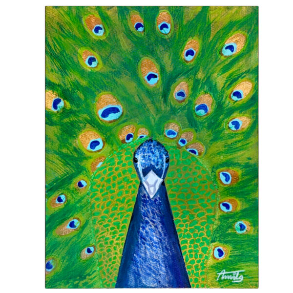 “Prideful Peacock Wall Art Print by Amit Abha”