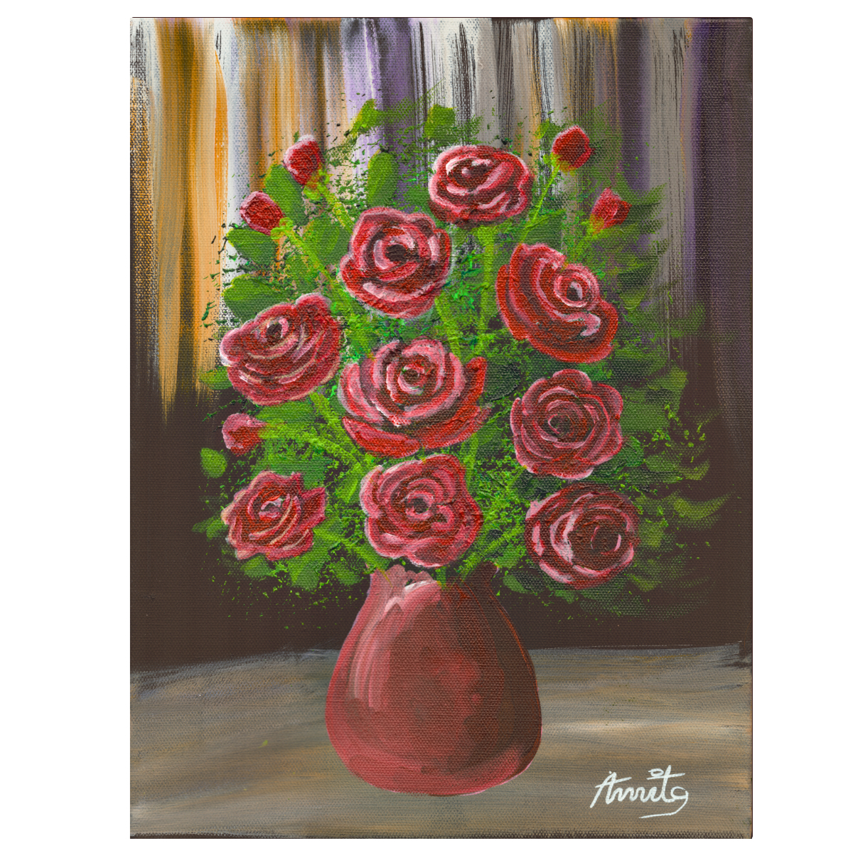 “Red Roses Art Print by Amit Abha”